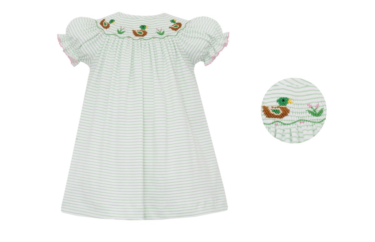MALLARD DUCK GIRL'S - Green Stripe Bishop