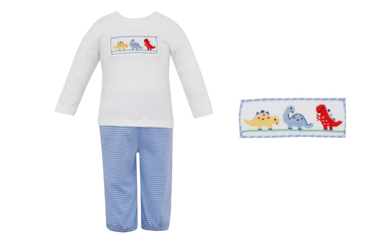 DINOSAURS - Blue Stripe Pant Set