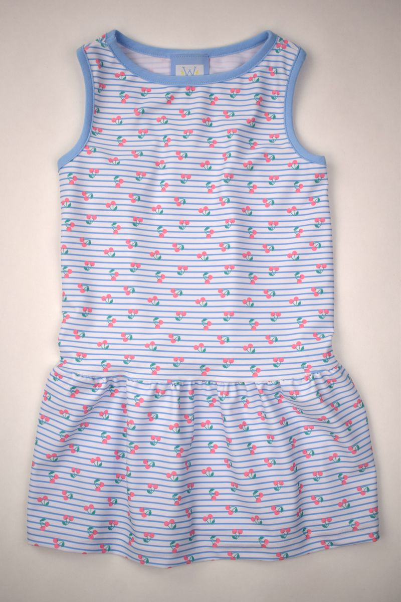 Cherries Print Tank Dress - Tween