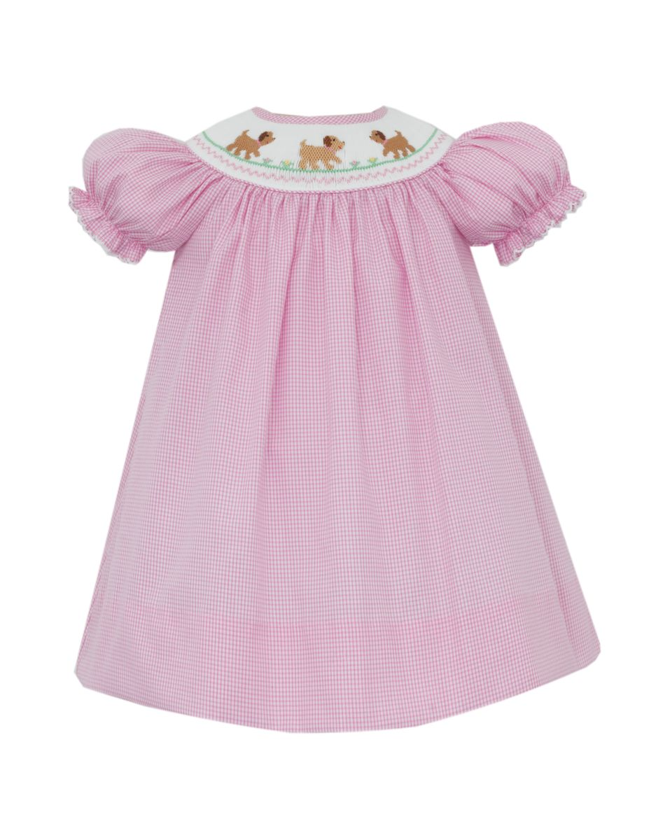 Puppies Girl's - Pink Check Bishop w/Insert S/S 123R