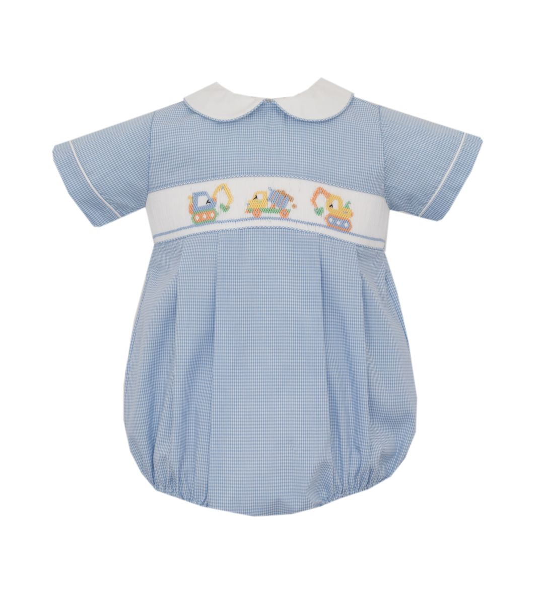Trucks - Blue Gingham Boy's Short Bubble 131BB