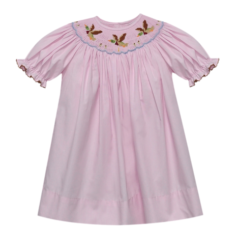 Pink Georgette Bishop Dress - Mallards