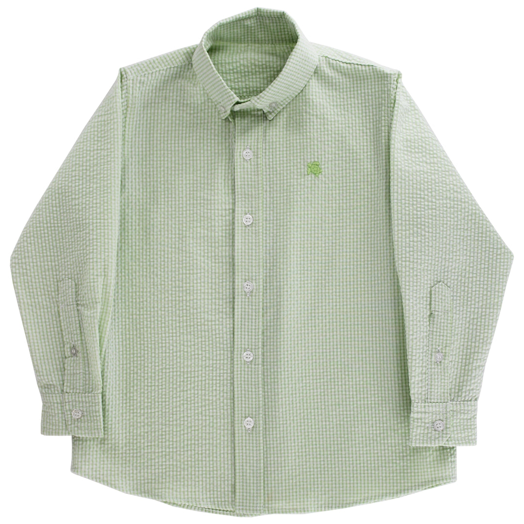 Button Down Shirt - Grass Seersucker
