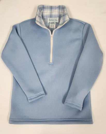 Half Zip Pullover, Blue Fleece