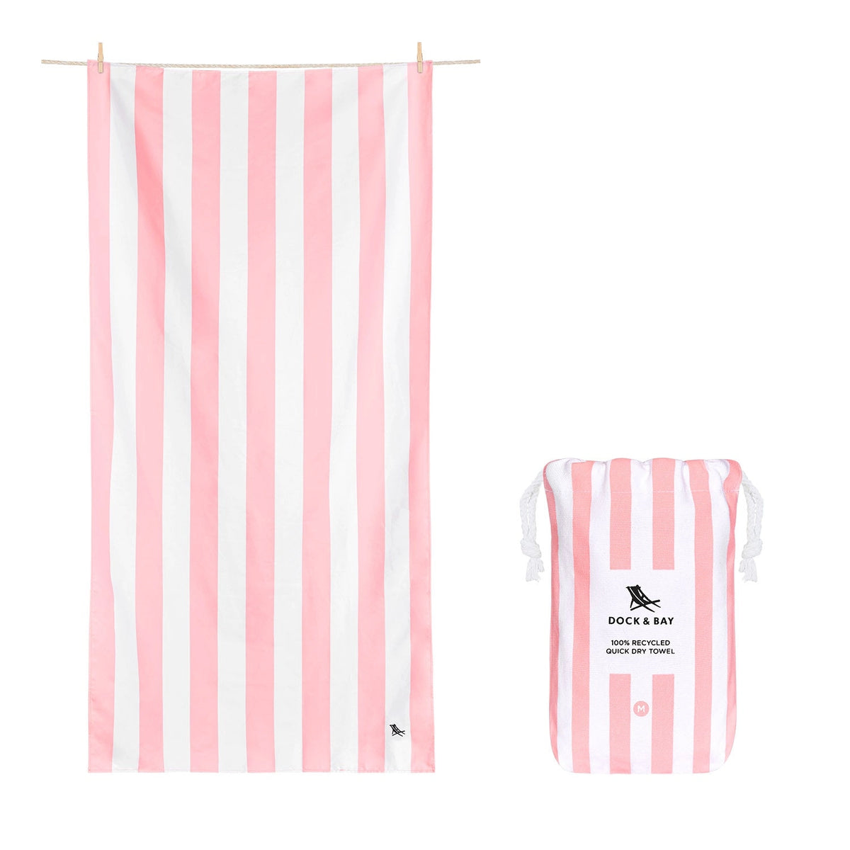 Dock & Bay Quick Dry Towel - Cabana - Malibu Pink