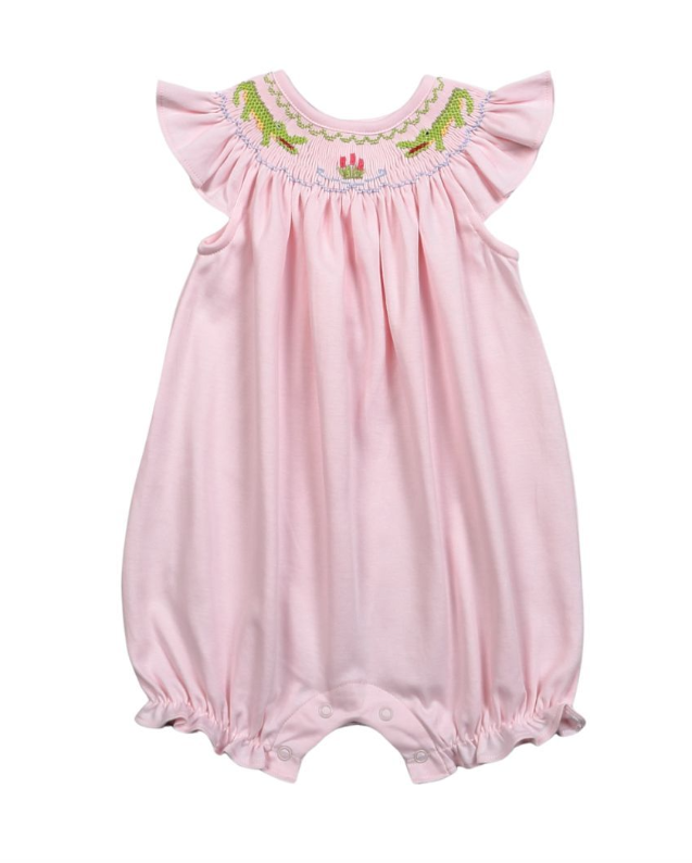 Alligator Hand Smocked Pima Bubble