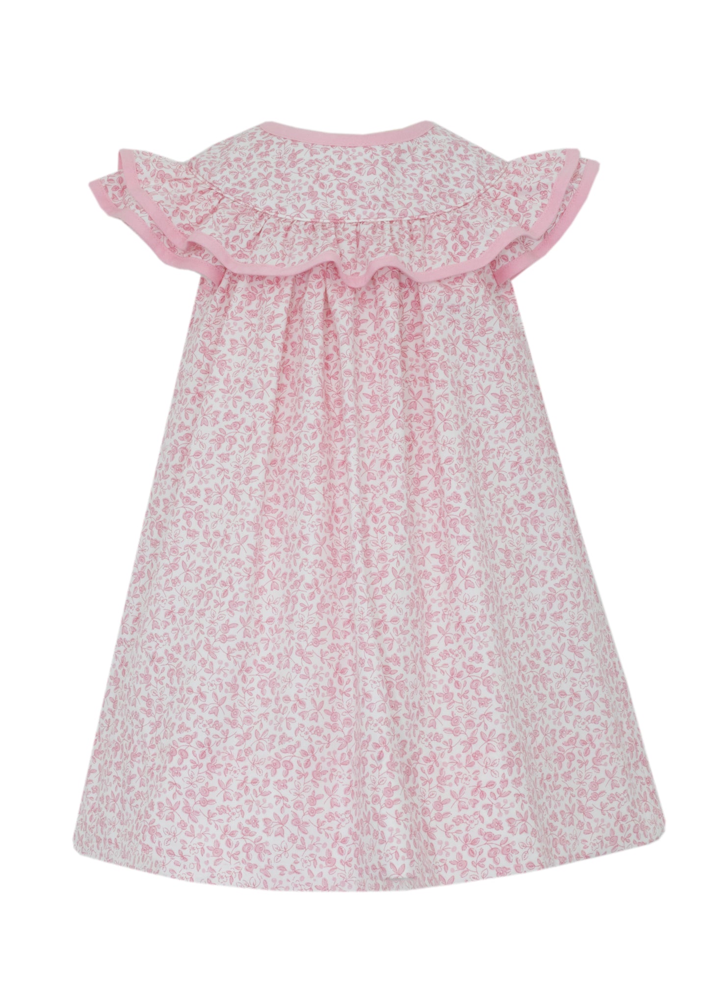 Pink Floral Sleeveless Float w/ Double Ruffles