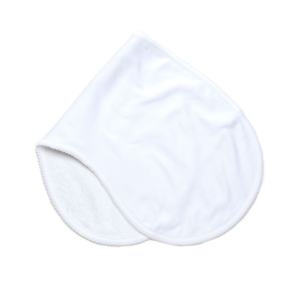 Pima Baby Burp Cloth - White