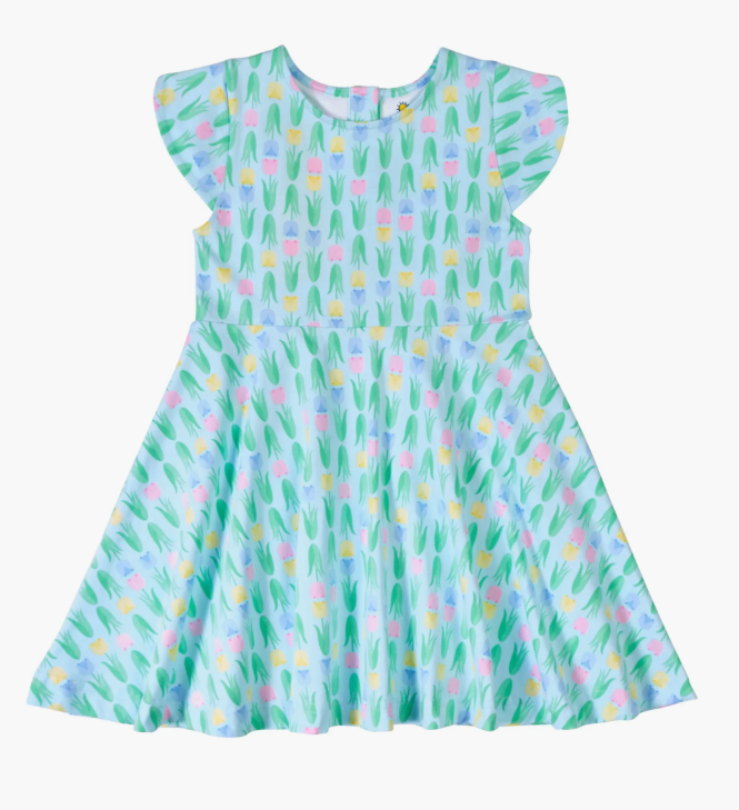 Printed Knit Tulip Twirl Dress