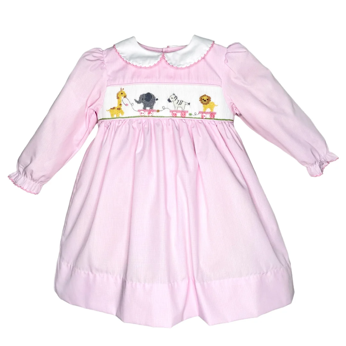 Dress w/Bloomer w/Hand Smocked Pull Toy 3026 - Pink