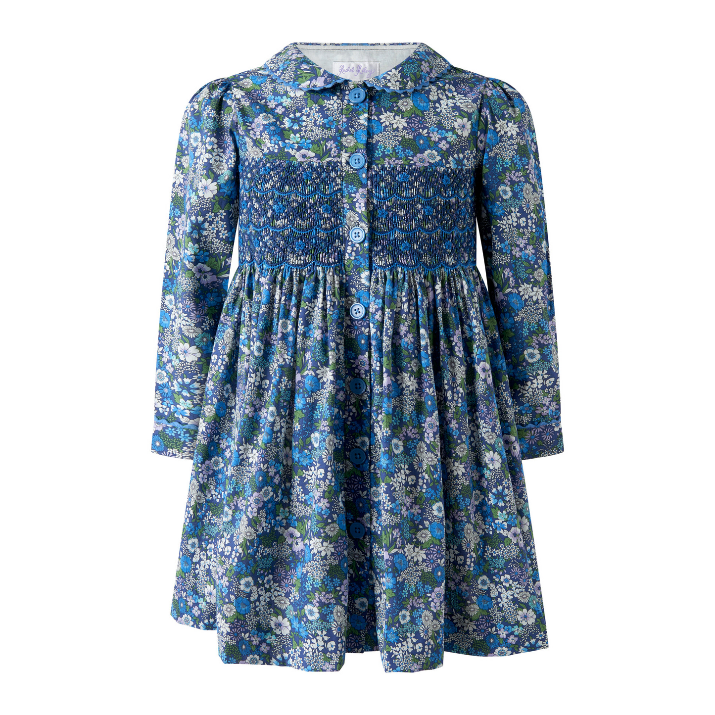 Dahlia Smocked Button-Front Dress
