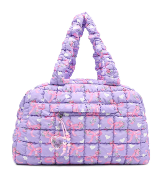 Quilted Scrunchies Floral Bow Printed Duffle - Tween