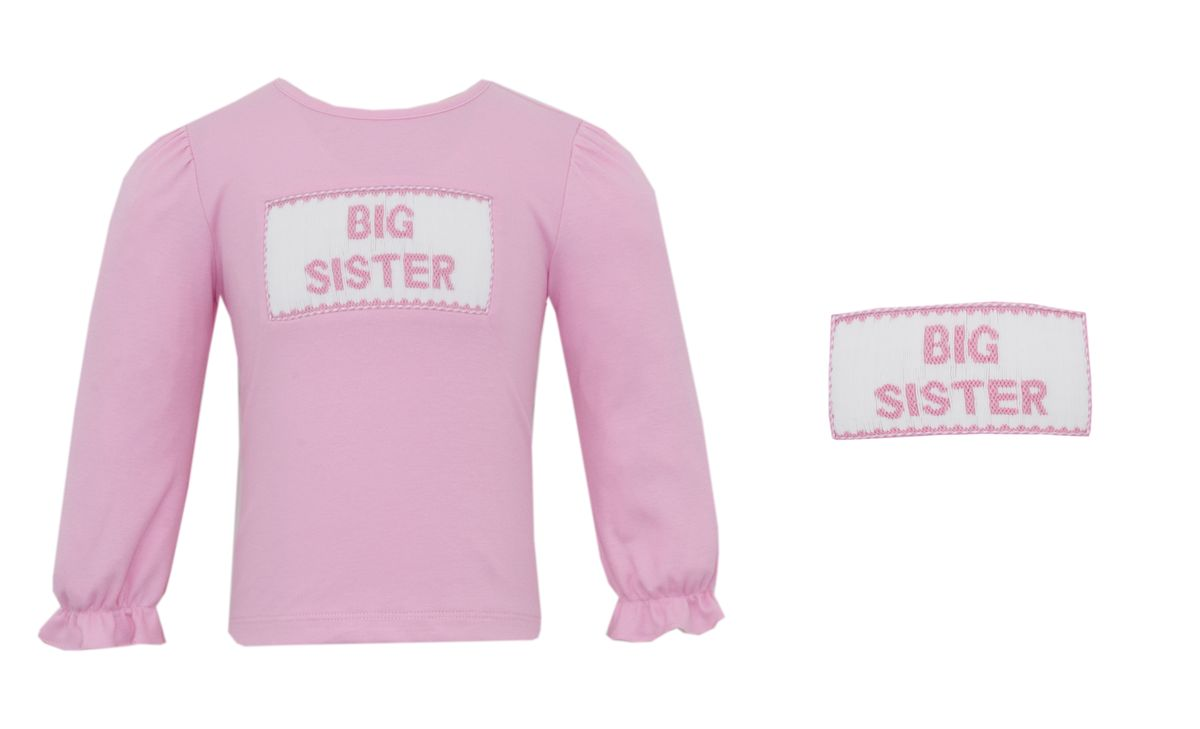 BIG SISTER - Pink knit Girl's T-shirt L/S (601QL-VF26)