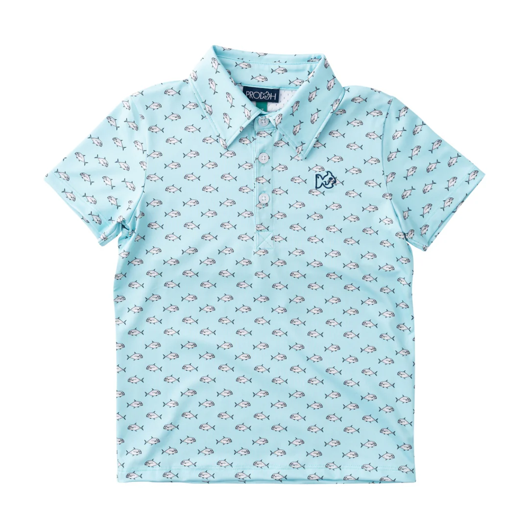 Short Sleeve Pro Performance Polo - African Pompano Fish Print