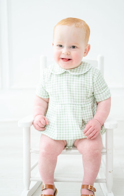 ALEXANDER BOY BUBBLE GREEN GINGHAM