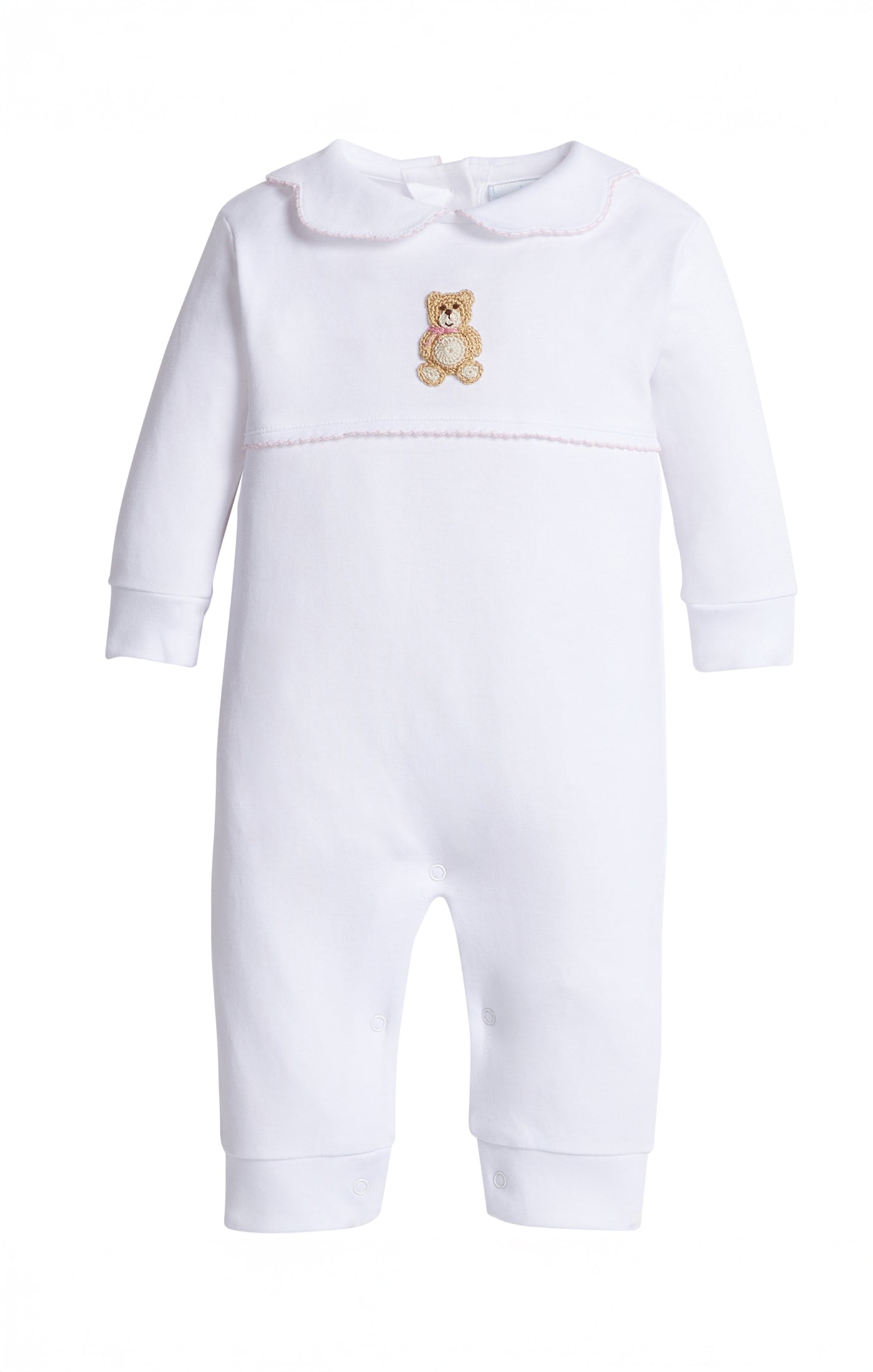 Crochet Playsuit - Pink Teddy Bear