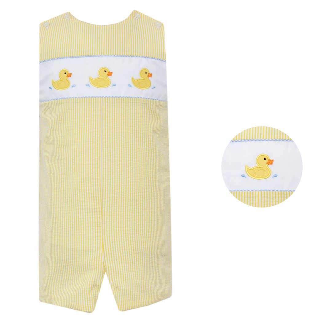 DUCKS IN A ROW - Yellow stripe seersucker boy´s jon jon (5001K-CS27)