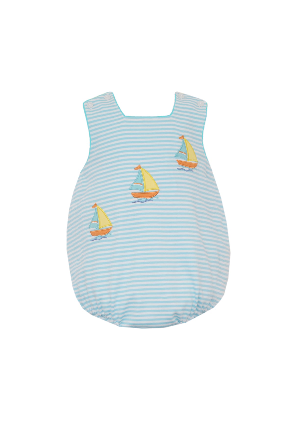 Sailboats Boy's Turq Knit Stripe Boy's Sleeveless Sunbubble 5008H