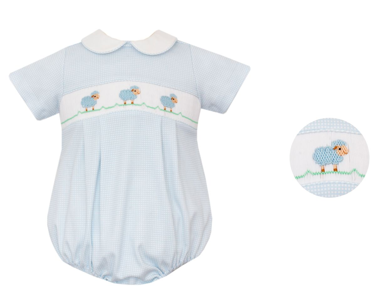 Lamb Boy's - Lt. Blue Knit Stripe Boy's Bubble