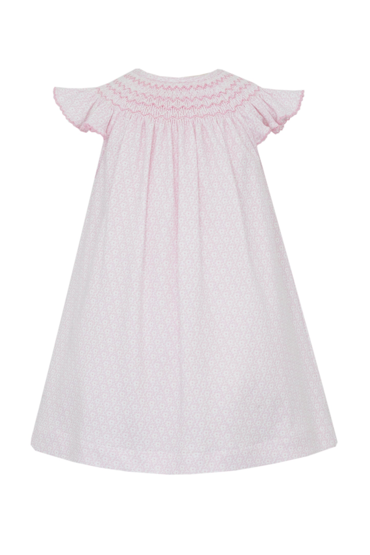 Ivanna Pink Flower Knit Print Angel Wing Bishop