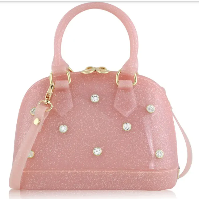 Rhinestone Cate: Light Pink Sparkle Bag
