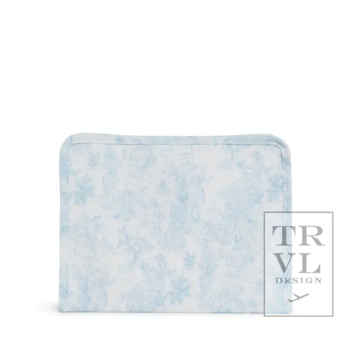 Roadie Medium Zip Pouch - Bunny Toile Blue