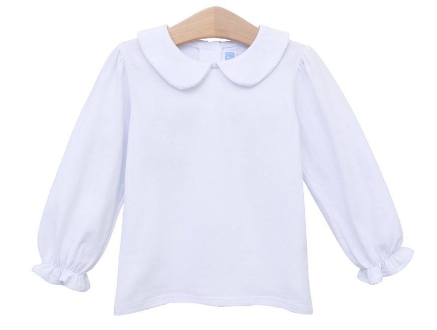 Peter Pan Collar Top - White