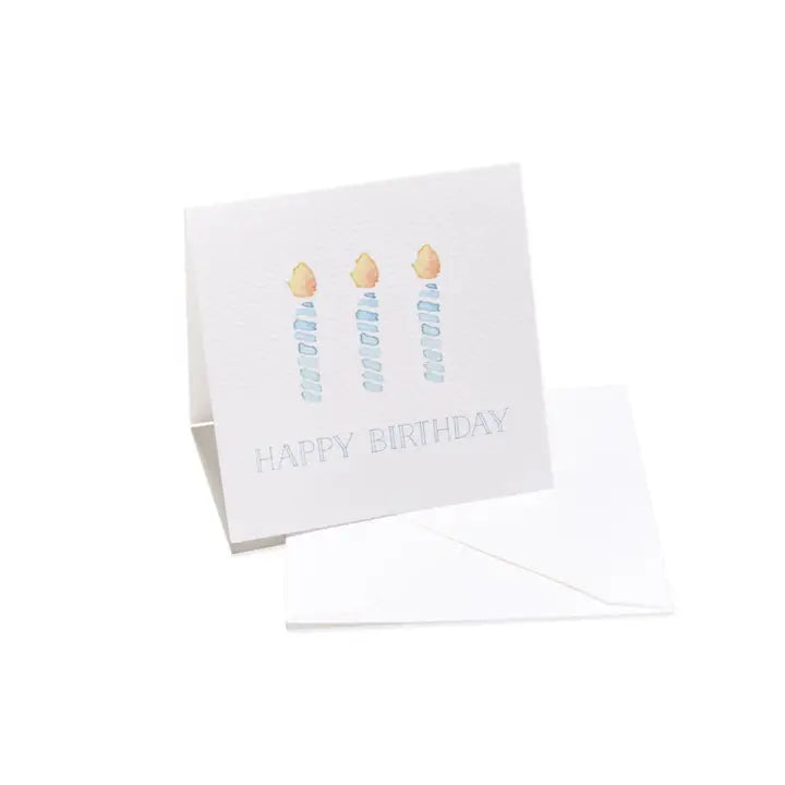 "Happy Birthday" Blue Candles Enclosure Card