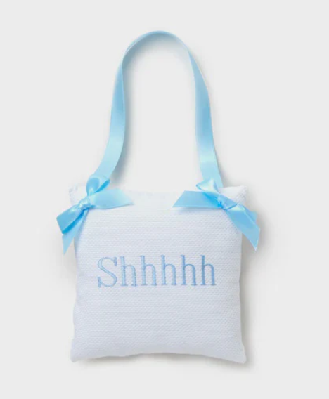 Shhh Blue Door Hanger Pillow