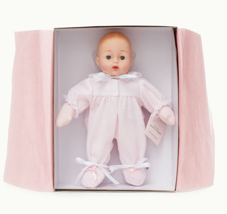 Pink Check Huggums Baby Doll