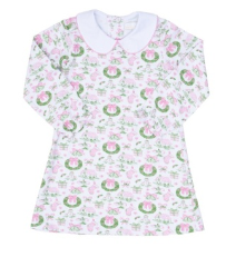 Presley Kait Pink & Green Holiday Toile Dress