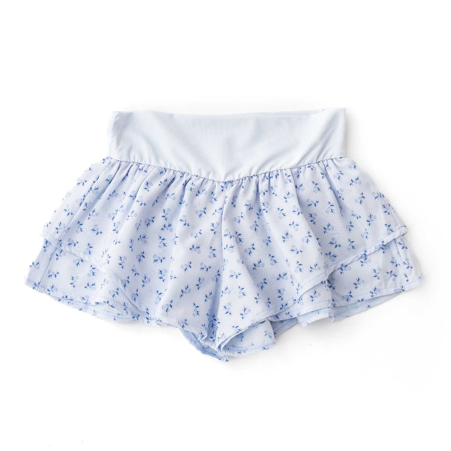 Rose Blue Ditsy Floral Flutter Active Shorts