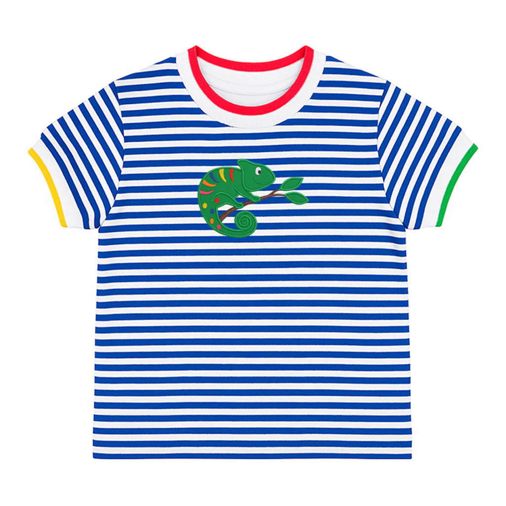 Stripe Knit Tshirt With Lizard