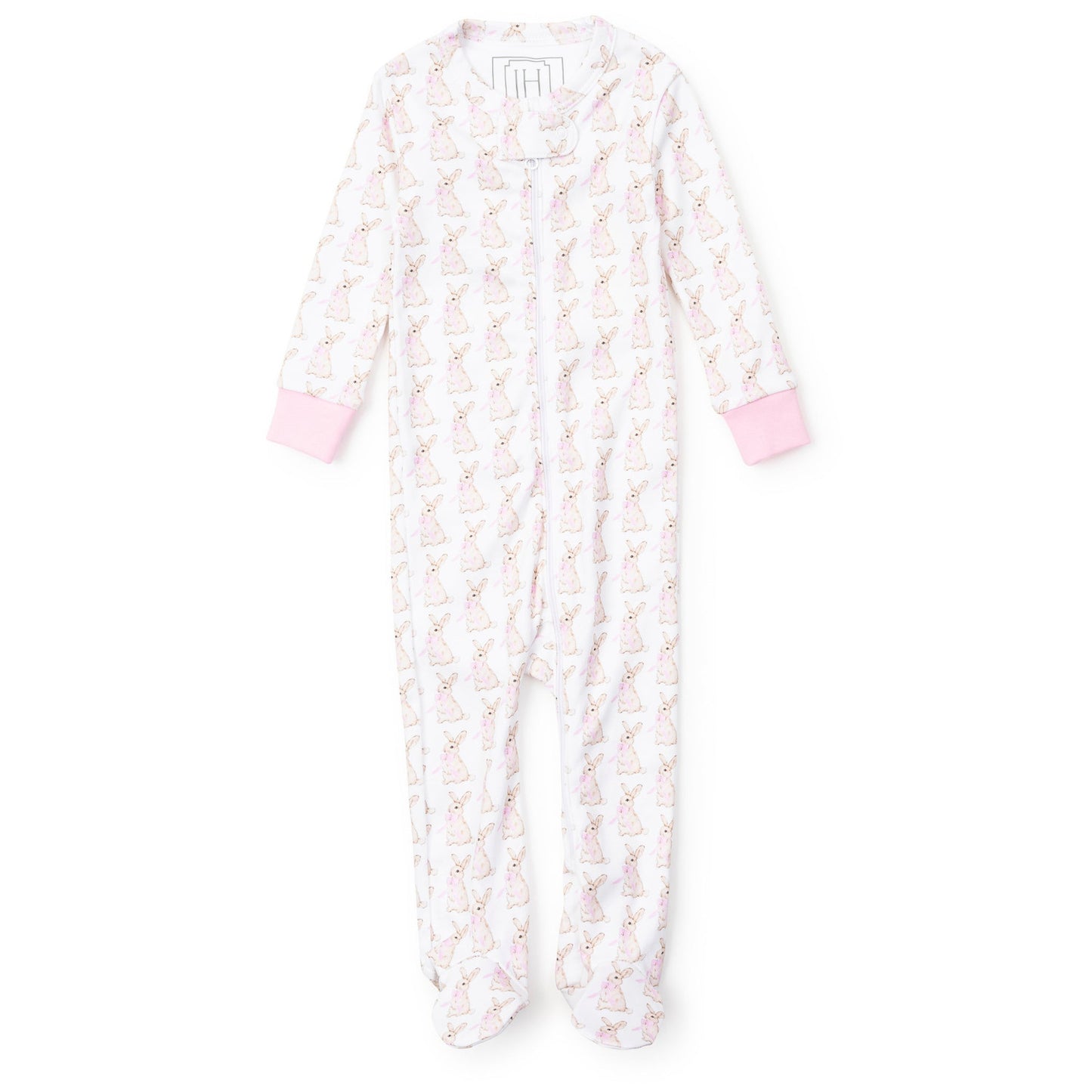 Parker Zipper Pajama - Easter Bunnies Pink
