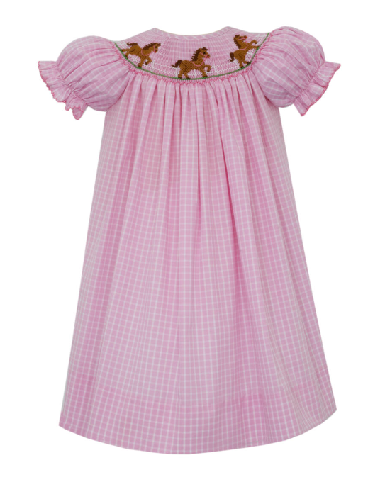 Horses Pink Bishop Dress
