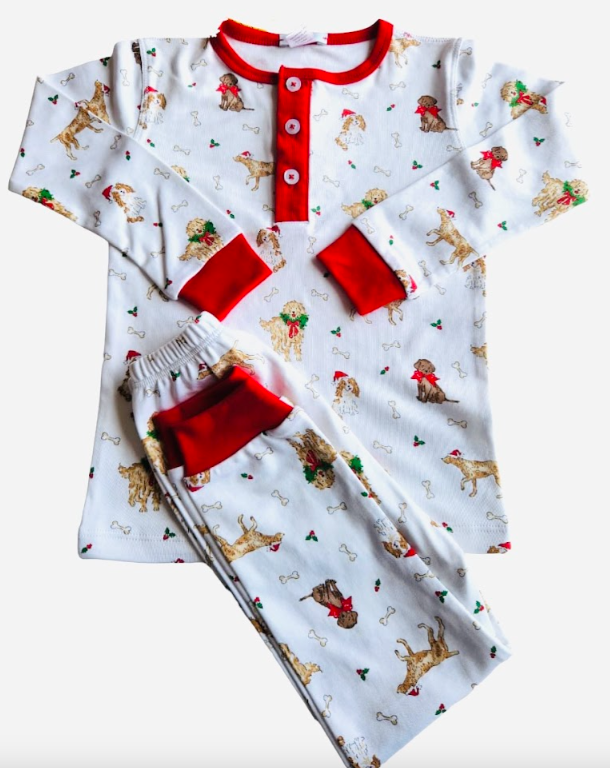 Santa Puppy PJ Set