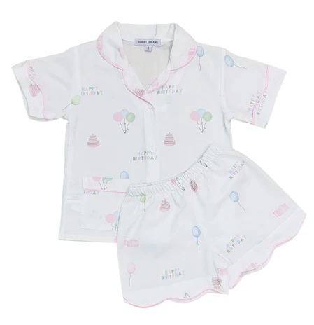 Happy Birthday Print Girl Pajamas