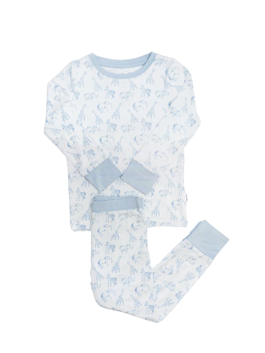 Blue Safari Pajama Set 2 Piece