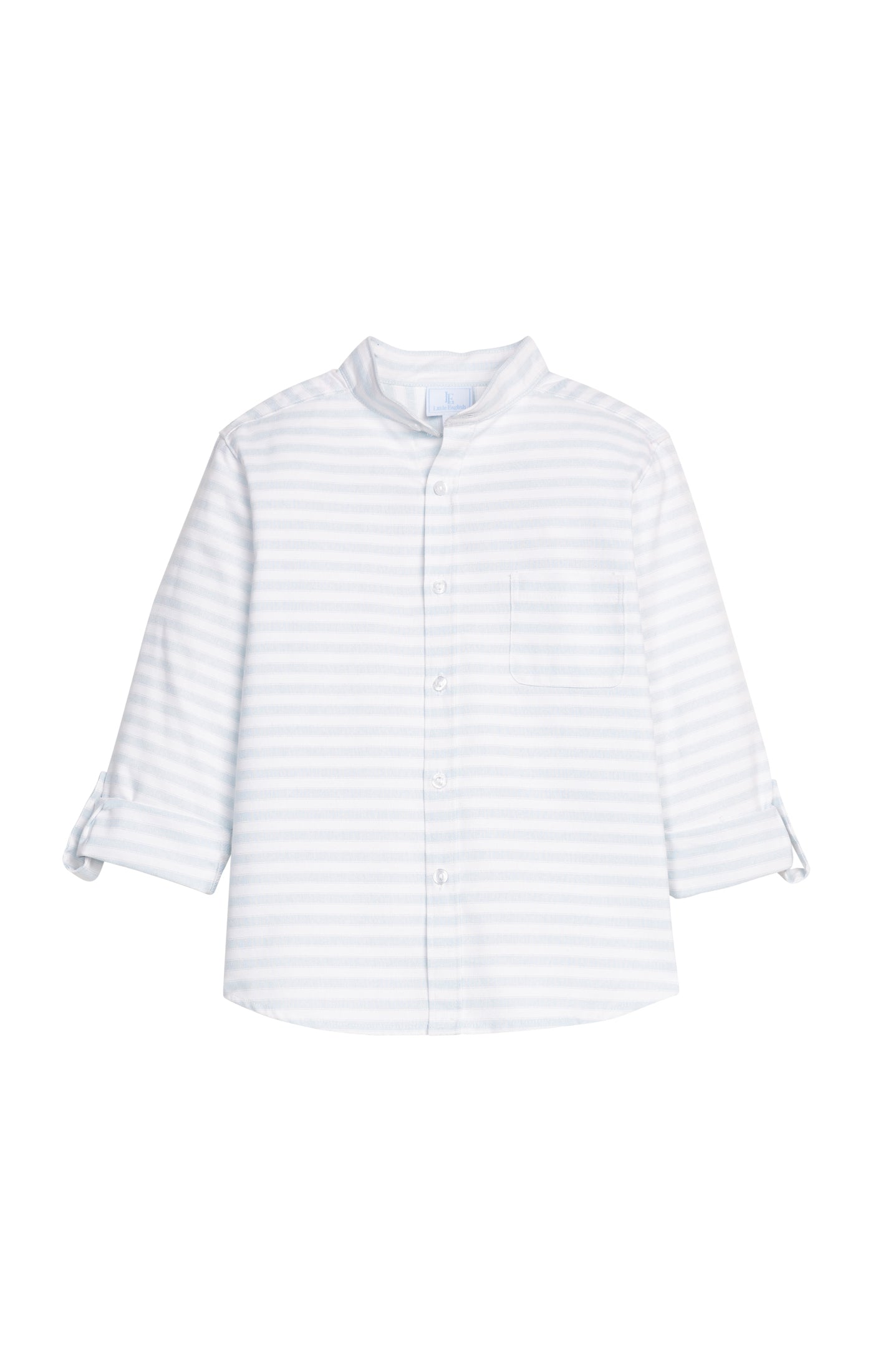 Mandarin Collar Roll Sleeve Shirt - Savannah Stripe