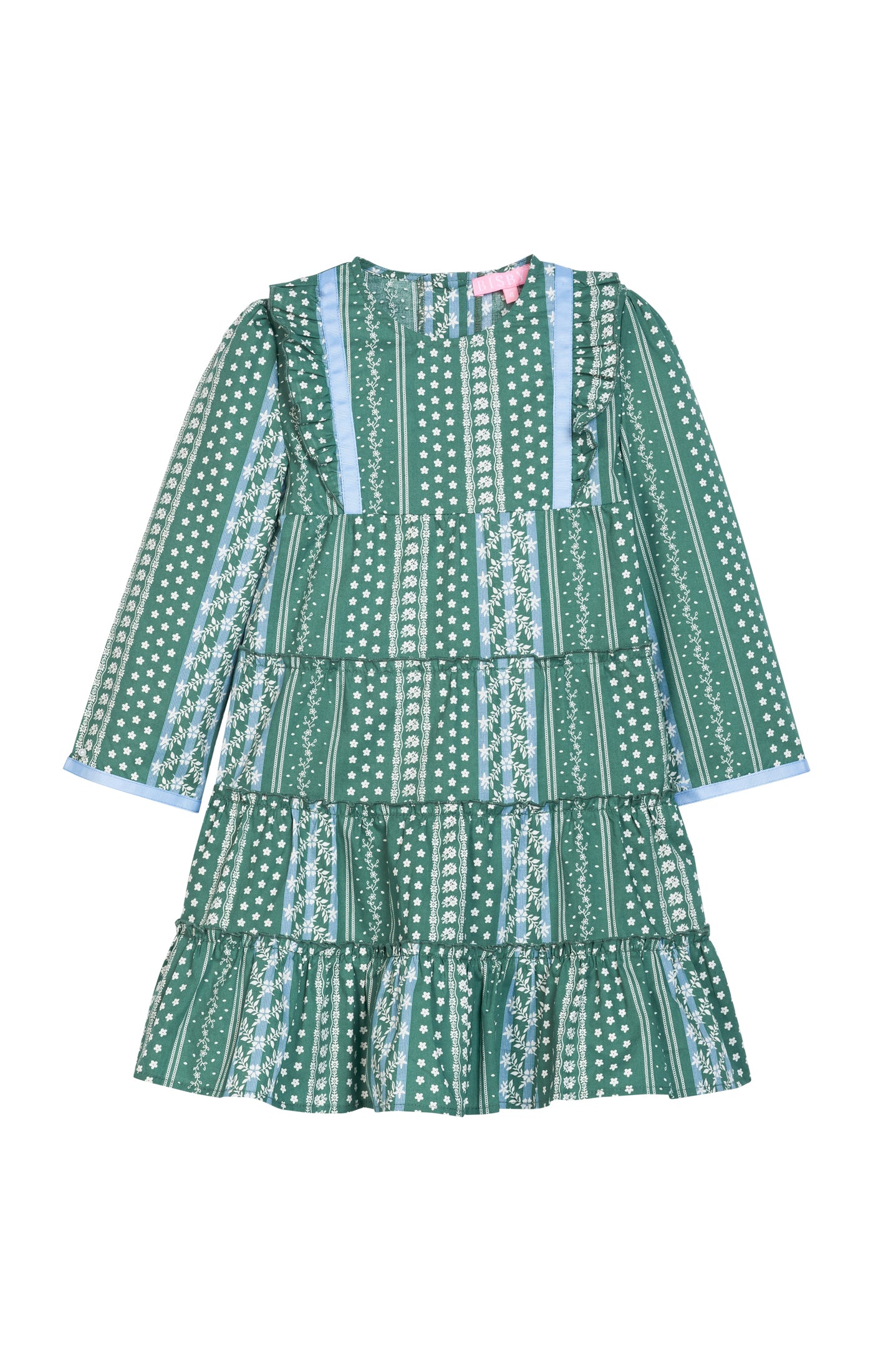Tiered Porto Dress - Fairfield Forest Stripe