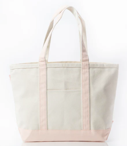 Handy Open Top Canvas Tote - Powder Pink