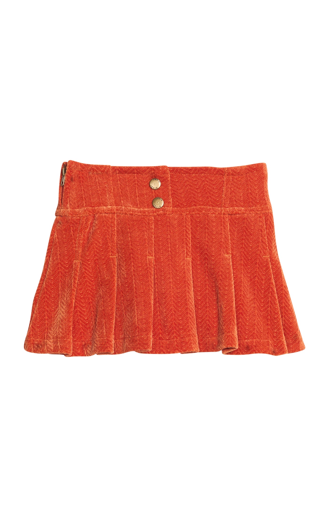 Pleated Skort - Rust Herringbone Corduroy