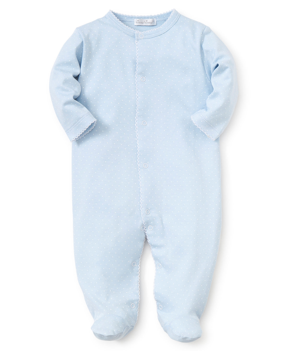 Kissy Dots Print Footie - Blue