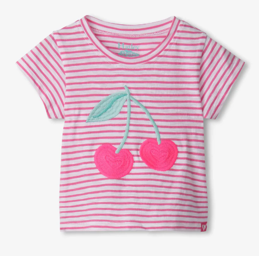Cherry Stripes Graphic Tee