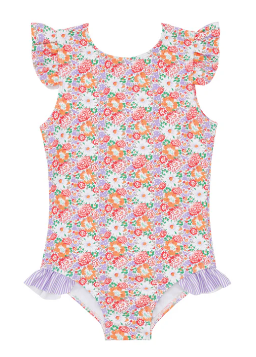 RUFFLE ONE PIECE MULTI FLORAL