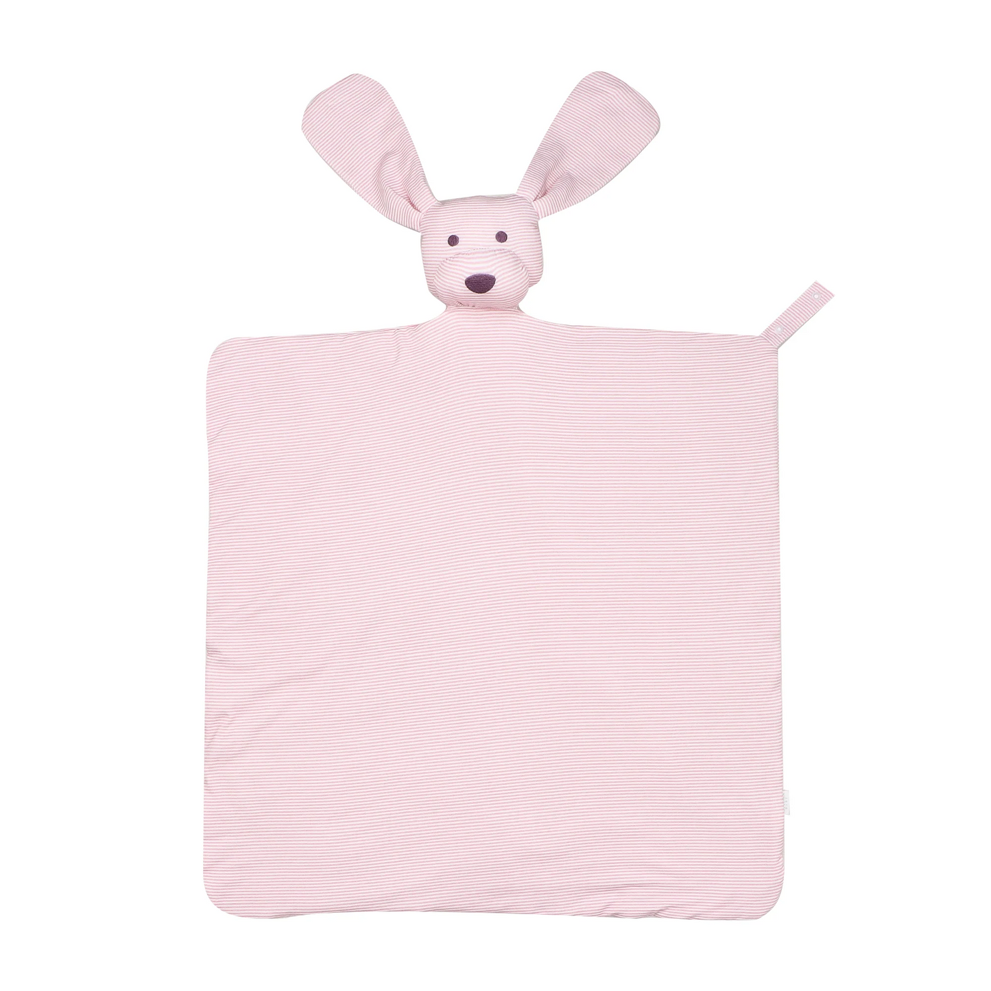 Pink Mini-Stripe Dog Lovey + Paci Clip Holder Pink