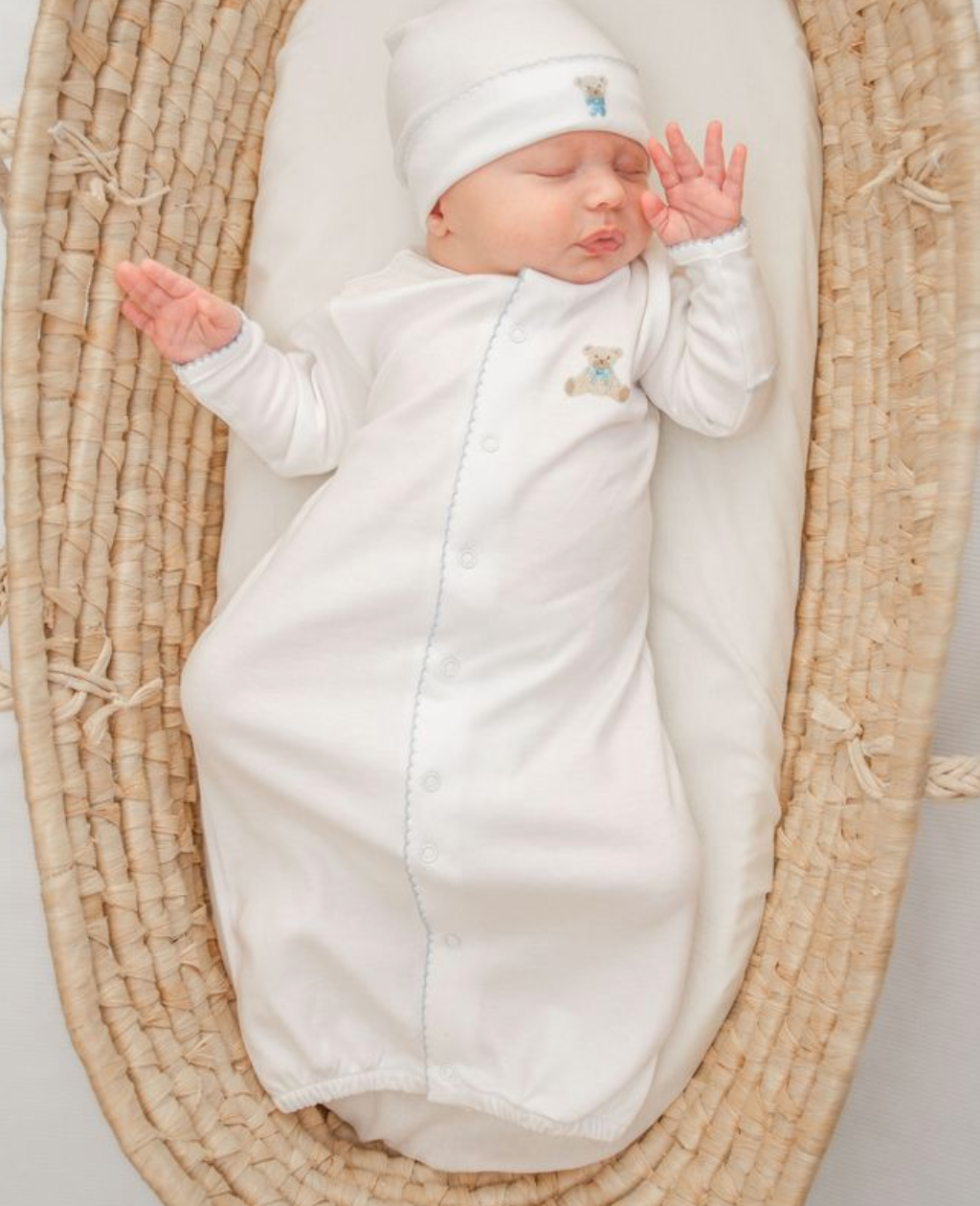Blue Teddy Bear Pima Converter Gown