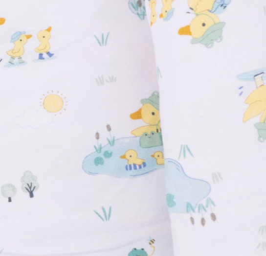Frog and Duck Pond Swaddle Blanket