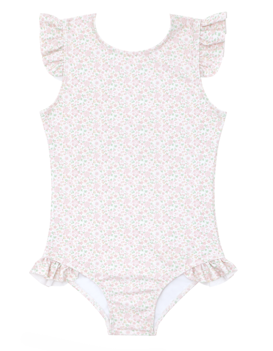RUFFLE SLEEVE RASHGUARD ONE PIECE FLORAL
