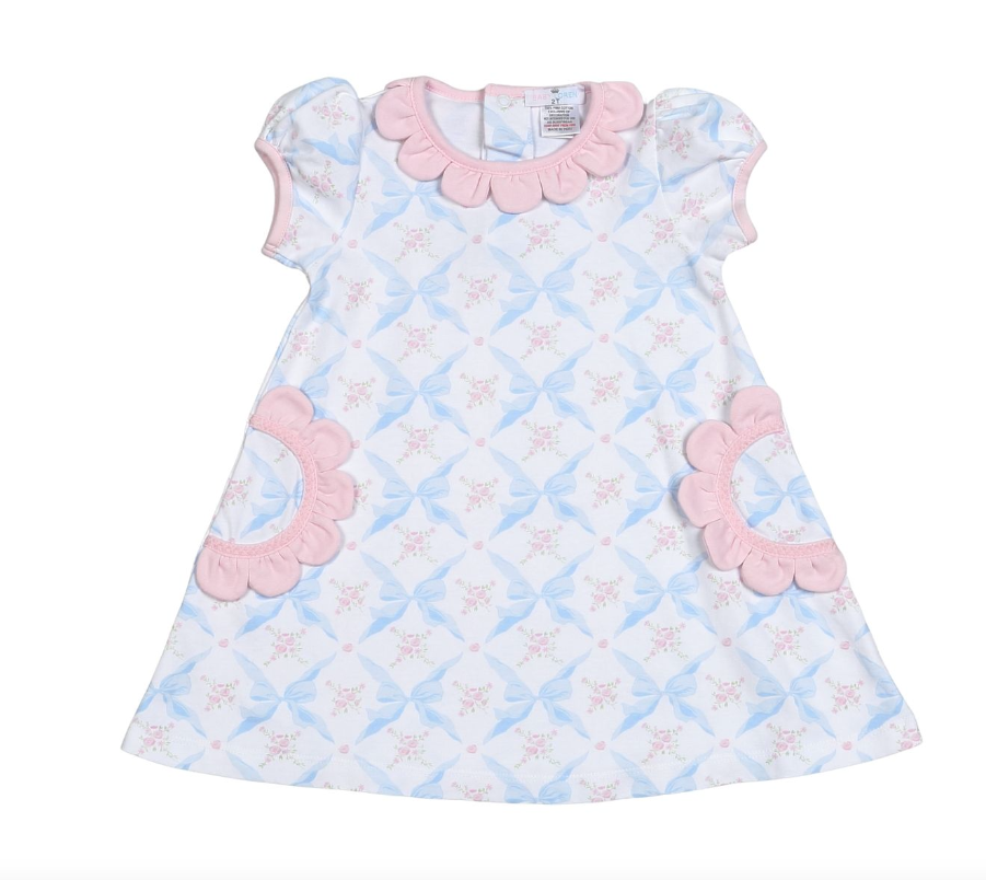 Blue Bows Pima Dress
